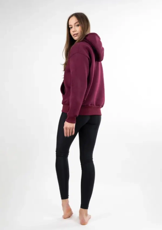 DK-K-B10 DKaren Burgund – ein Set aus Leggings und Sweatshirt für Damen, bequem und stilvoll