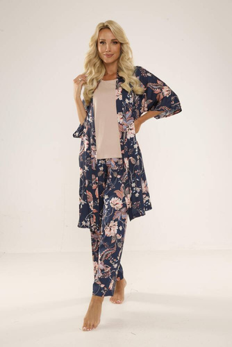 722 Lurdes Damen-Schlafanzug De Lafense - navy blau