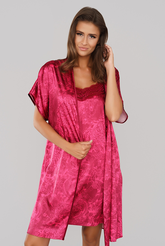 Impresja Damen Bademantel Italian Fashion burgundy