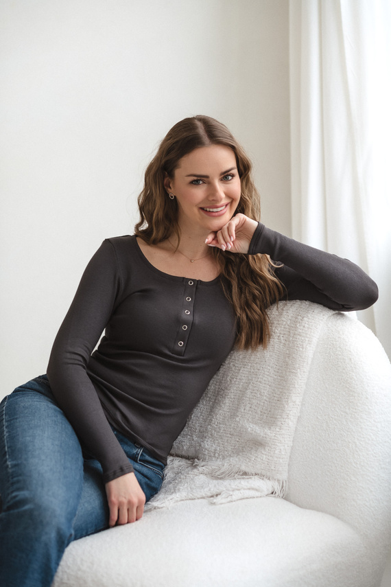 Tummy Milk&Love Umstands- und Stillshirt aus Viskose graphite