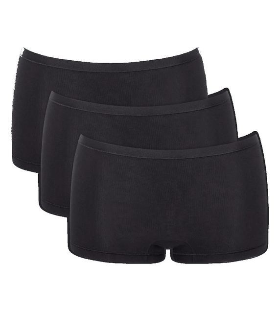 Go Daily Cotton Short Sloggi Damen 3er-Pack Höschen – schwarz