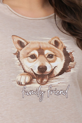 Damen Nachthemd Shiba Italian Fashion 100% Baumwolle Kurzarm