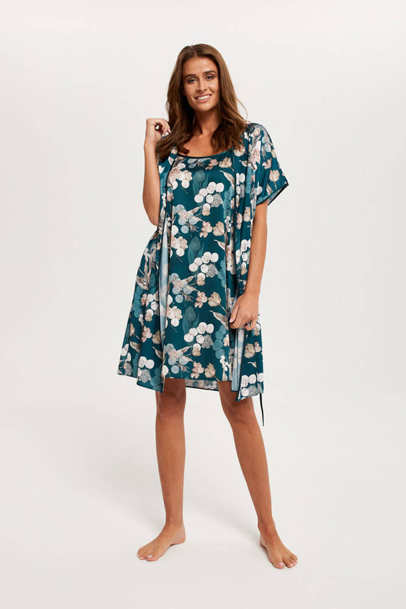 Scharlachroter Damenbademantel Italian Fashion - Druck