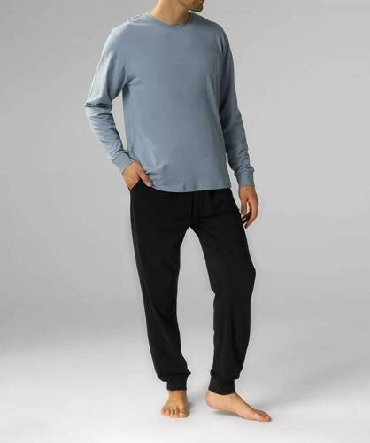 NMP-372 Herren-Pyjama mit langen Ärmeln, Atlantic-Denim-Schwarz