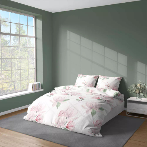 5034 A Mikrofaser-Bettwäsche mit Blumen Detexpol rosa