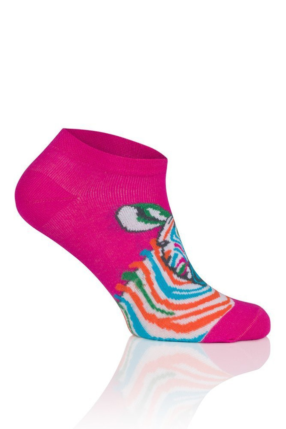 S118S Zebra Socken Füße Italienische Mode - Amaranth Druck