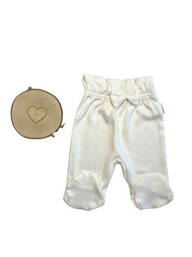 Baby-Schlafanzüge mit hoher Taille, Mamatti PG15216 – Ecru, glatt, Baumwolle