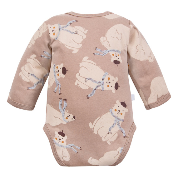 Beary Cool Eevi Baby-Body – Baumwolle, lange Ärmel, Teddybär-Aufdruck
