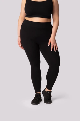 Gerippte Damenleggings Mona schwarz