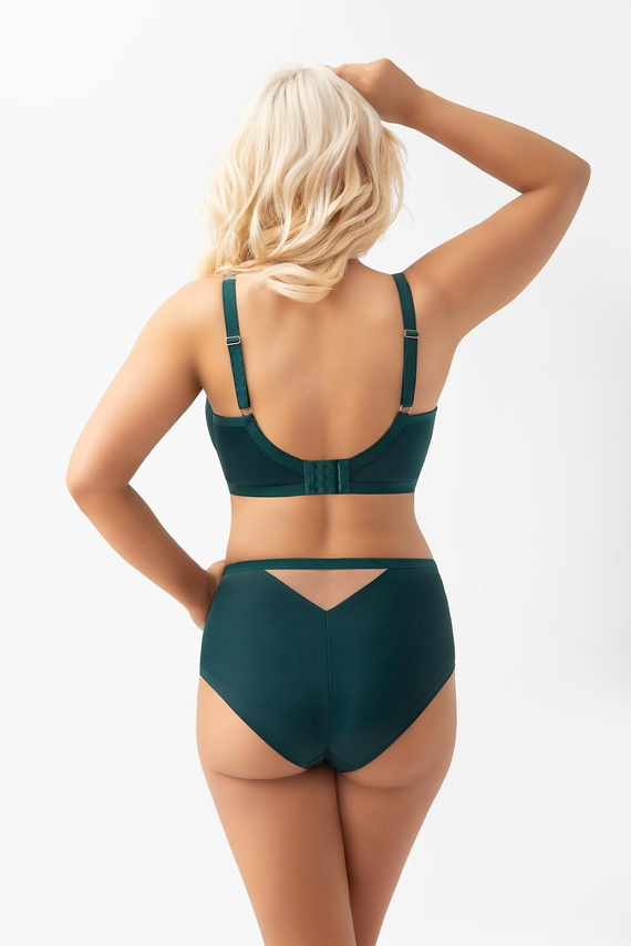 Gorsenia F034 Aisha grüne Damen-Slips, voll, bestickter Tüll, Mikrofaser
