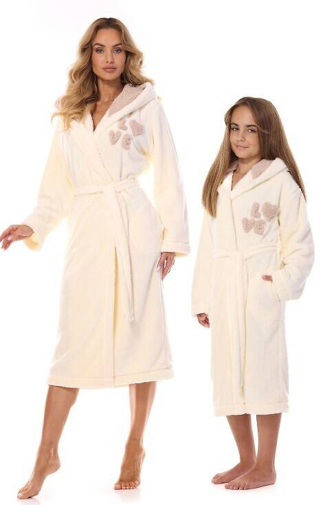 2410 LV Langer Damenbademantel L&L – ecru