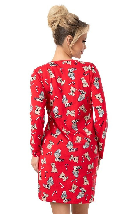 Bear Damen-Nachthemd Donna – Baumwolle, festlich, mit Taschen