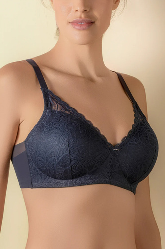 Selene Mireia gepolsterter Bügel-BH Komfort und Spitze marine-blau