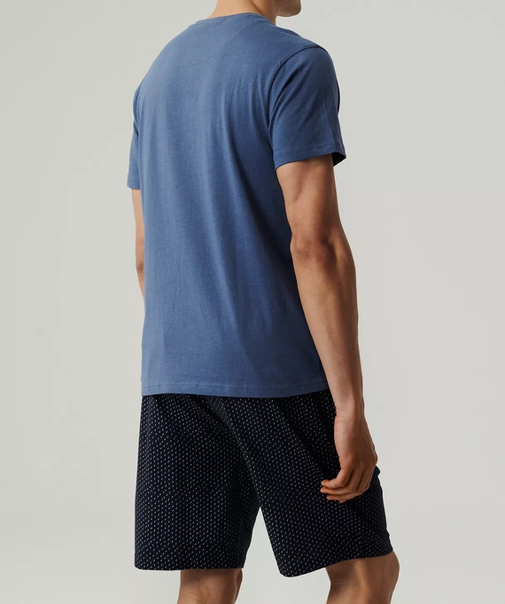 NMP-386 Herren-Kurzarmpyjama, Atlantikblau, Marineblau