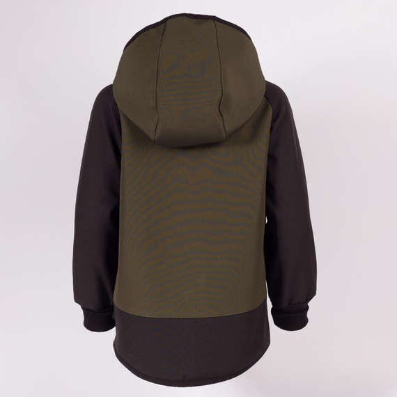 229021 Nicol Kinder Softshell-Jacke mit Fleece, Kapuze, Reflektoren - Khaki