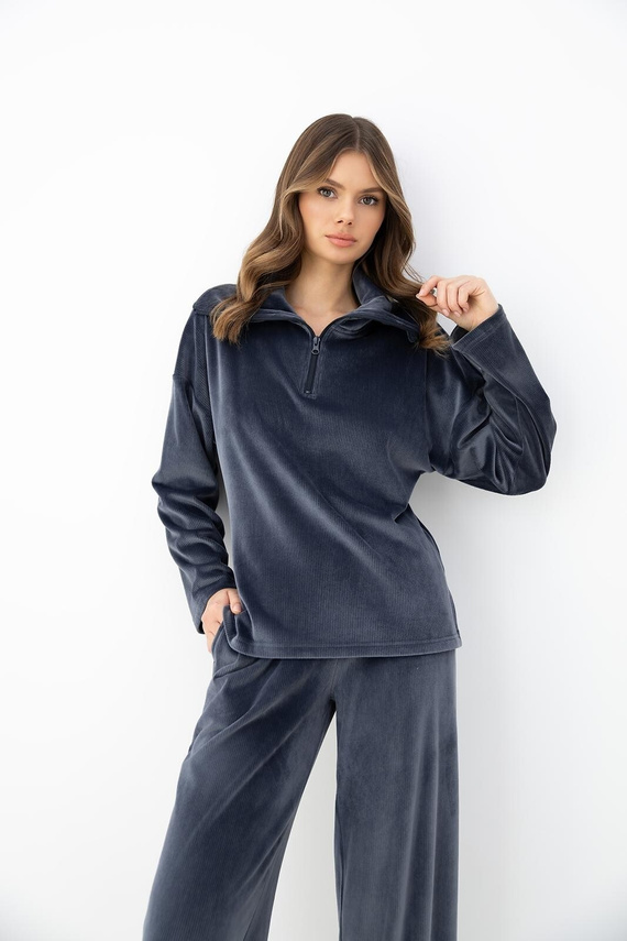 Sensis Cosima Damen-Set Mint Velours Pyjama Jogginganzug für den Winter