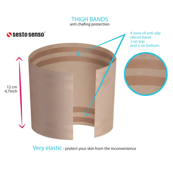 Selbsttragende Herren-Oberschenkelbänder Sesto Senso beige