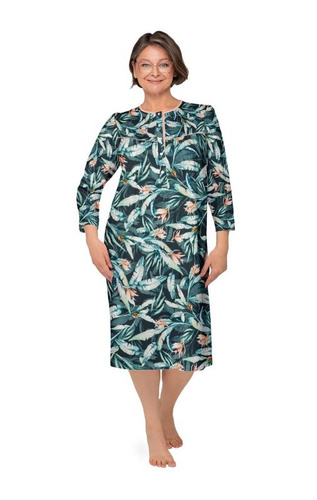 Nachthemd Martel Bogna II 204 29– Baumwoll-Nachthemd mit langen Ärmeln, Knopfleiste, ideal als Geschenk für die Oma