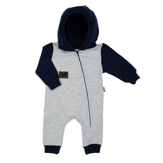 219271 Willy-Trainingsanzug Clown Nicol – Grau und Marineblau mit Kapuze und Reißverschluss