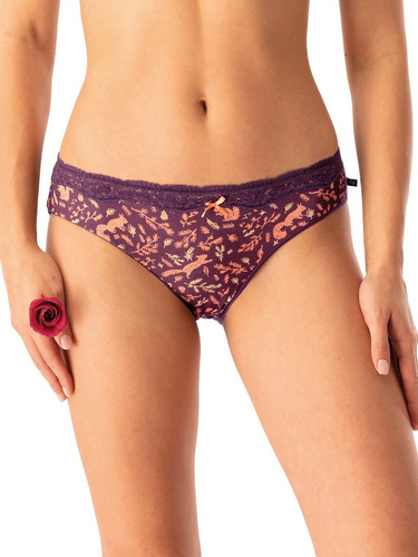 Damen-Slips LPR 706 B25 Key Aubergine – Baumwolle, 2er-Pack im Karton, bequem und klassisch