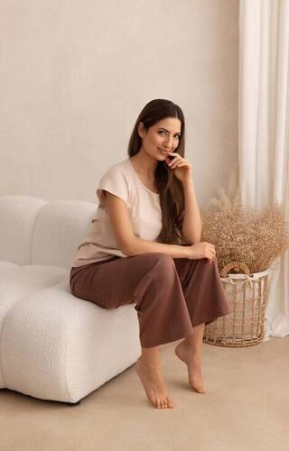 699 Regina Damenpyjama – Beige