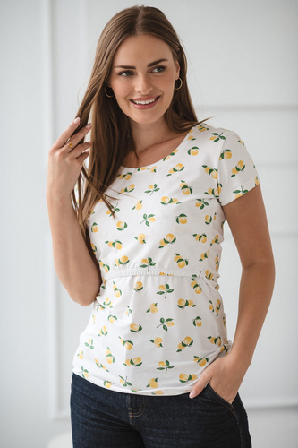 Milk Shirt Still- und Umstandsbluse mit kurzen Ärmeln Milk&Love mit Zitronen – bequem und stylisch