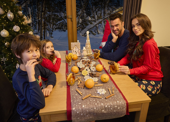 671/422 Teddy Cornette Damenpyjama – Weihnachten, rot, Baumwolle, lange Ärmel