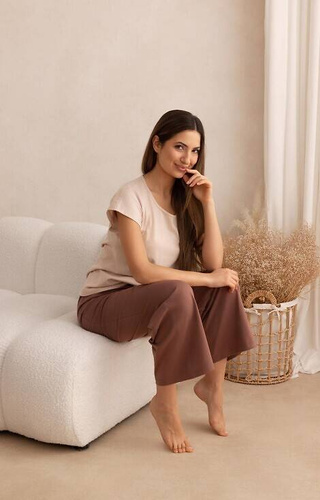 699 Regina Damenpyjama – Beige