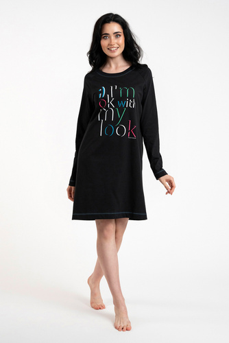 Olza Nachthemd Italian Fashion - schwarz