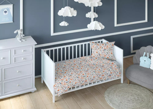 3697 C Land of Dreams Kinderbettwäsche aus Baumwolle, Karo-Tiere