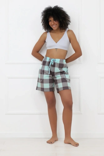 Damen Shorts Sandra Italian Fashion aus Baumwolle, kurz, kariert