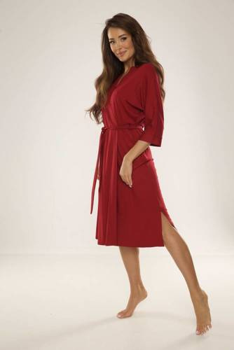 942 Visa Langer Morgenmantel De Lafense - kastanienbraun