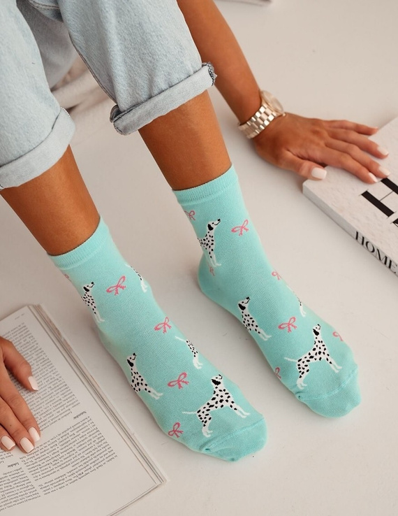 0200-168 Dalmatiner Damensocken Milena blau