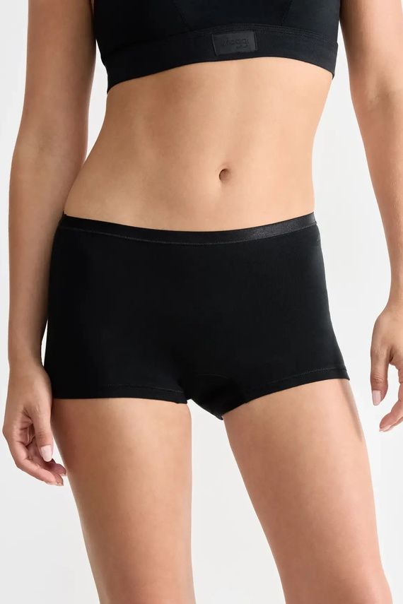 Go Daily Cotton Short Sloggi Damen 3er-Pack Höschen – schwarz