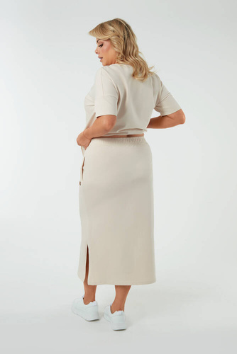 Stella Damen Maxirock Italian Fashion - beige 