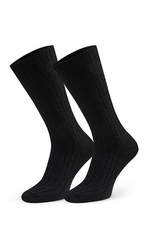 Art.185 Steven 013 schwarze Socken – gerippte Damen-Lammwolle, Winter