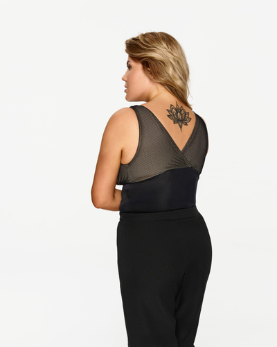 Damenbody Lupoline 258 – elegant mit transparentem Mesh und Dekolleté