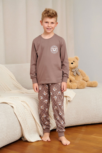 Doctor Nap 7509 Bear Club Kinder Baumwoll-Pyjama lang mit Taschen