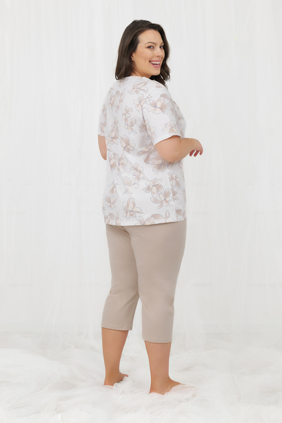 Damen Baumwollpyjama Empiria Italian Fashion Kurzarm 3/4 Hose bequem