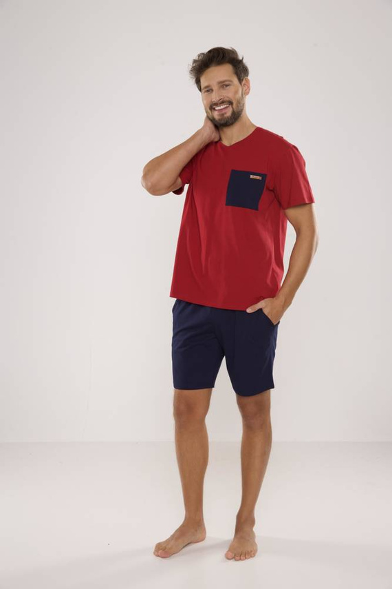 646 Kevin Herren Schlafanzug De Lafense - kastanienbraun