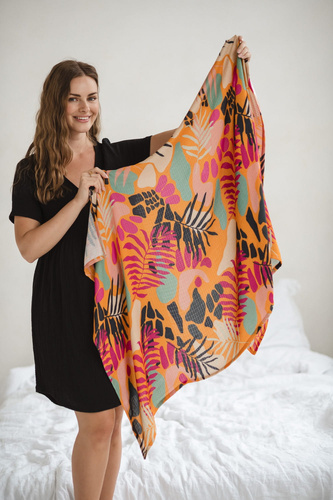 Aurora Musselin Umstands- und Stillnachthemd Milk&Love schwarz