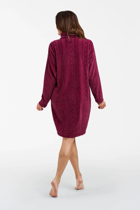 Rena Damen Bademantel Italian Fashion - burgunderrot