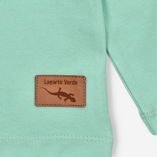 KAR-1006/PIS Jungenbluse mit langen Ärmeln Lagarto Verde Pistazie
