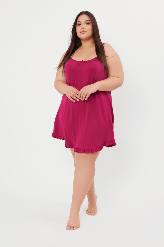 Style Nachthemd, schmaler Träger Italian Fashion - Wein