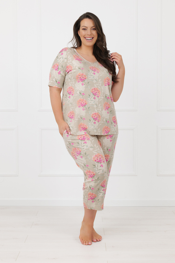 Damenpyjama HARMONIA Italian Fashion Kurzarm 3/4-Hose Viskose