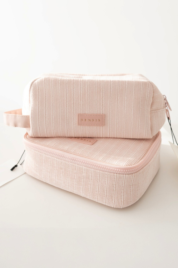 Kosmetiktasche Small SENSIS – Rosa, Mit Logo und Fächern, Mit Reißverschluss