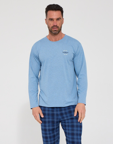 Herren-Pyjama Cornette 124/337 Flight 2 Baumwolle Langarm kariert