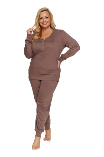 Doctor Nap 4349 – Baumwollpyjama mit Reißverschlüssen für Damen | Polnische Produktion – Smaragd