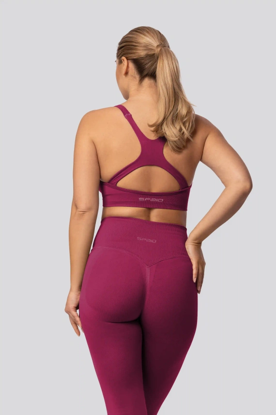 Push-up Leggings Spaio PRO High Waist blickdicht formend red wine