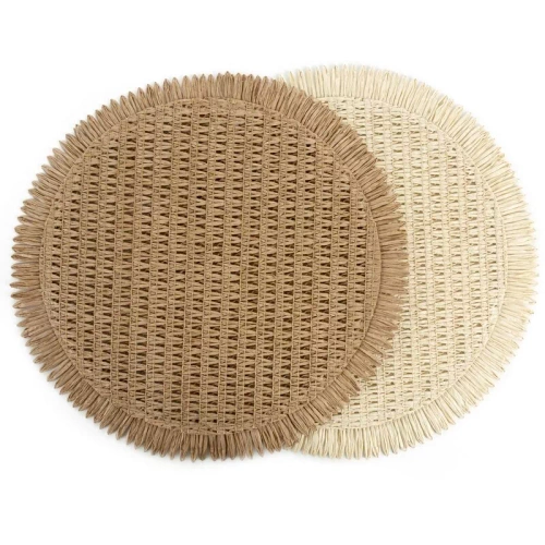 Eurofirany Tischset elegante Platzmatte unter Teller Glamour Stil Joan natural